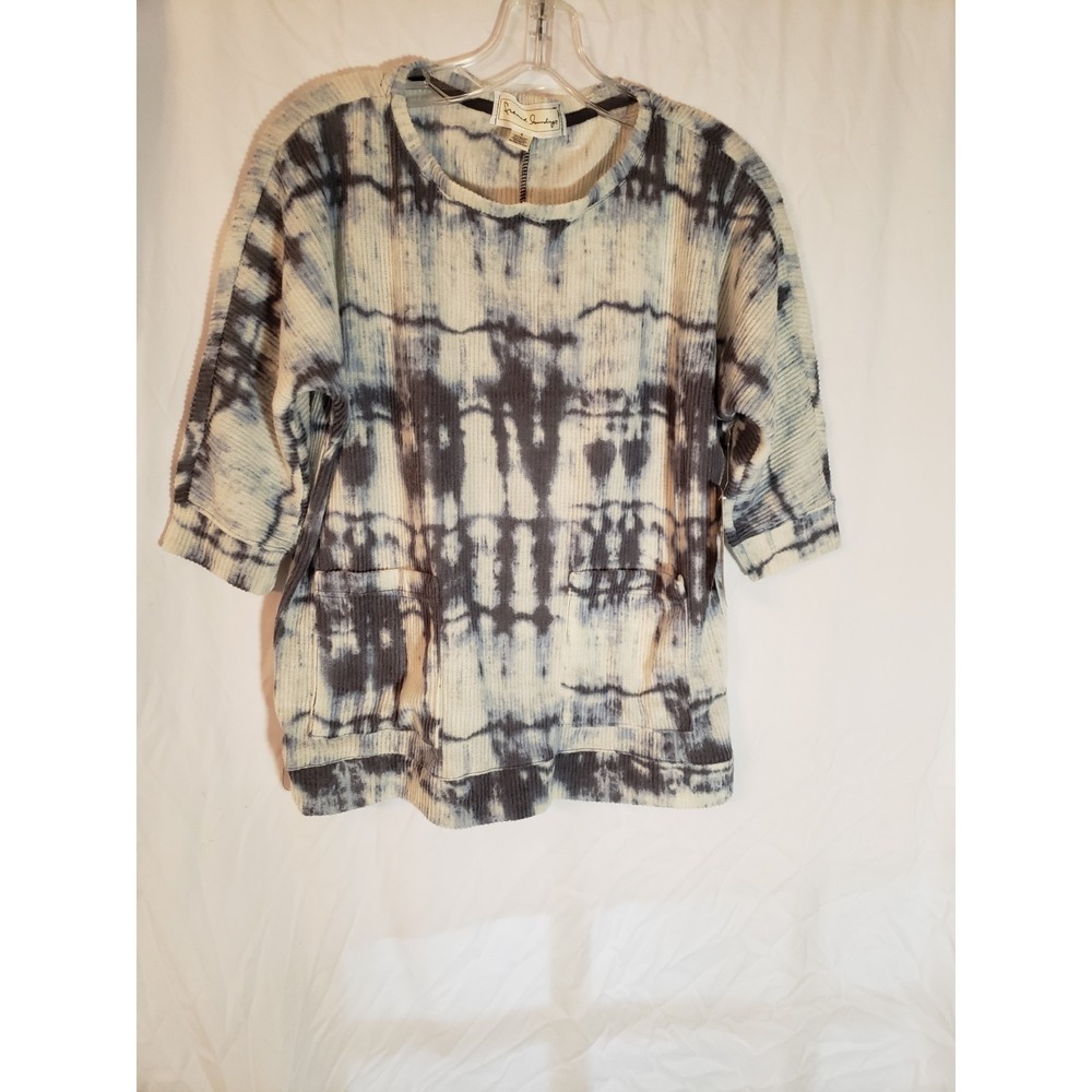 Women's French Laundry Blue Tie Dye 3/4 Sleeve Top Size S